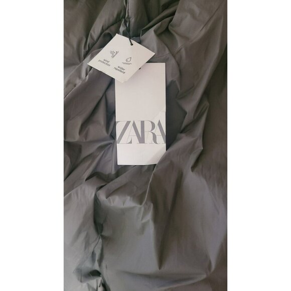 NEW ZARA Green Hooded DOWN COAT JACKET Puffer ZARA HOODED P REF 8073 726 SIZE XS - Picture 1 of 9